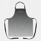 Elegante tekst op eenvoudige moderne grijze ombre  schort (Voorkant)
