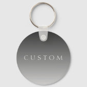 Elegante tekst op eenvoudige moderne grijze ombre  sleutelhanger (Voorkant)