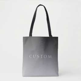 Elegante tekst op eenvoudige moderne grijze ombre  tote bag