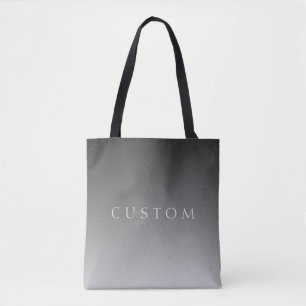Elegante tekst op eenvoudige moderne grijze ombre  tote bag