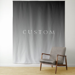 Elegante tekst op eenvoudige moderne grijze ombre  wandkleed