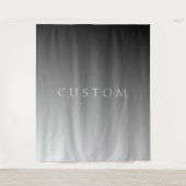 Elegante tekst op eenvoudige moderne grijze ombre  wandkleed (Voorkant)