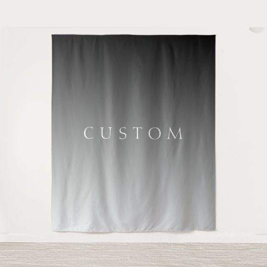 Elegante tekst op eenvoudige moderne grijze ombre  wandkleed (Voorkant)