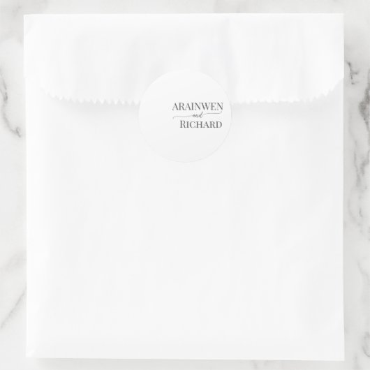 Elegante tekst sjabloon ronde sticker (Tas)