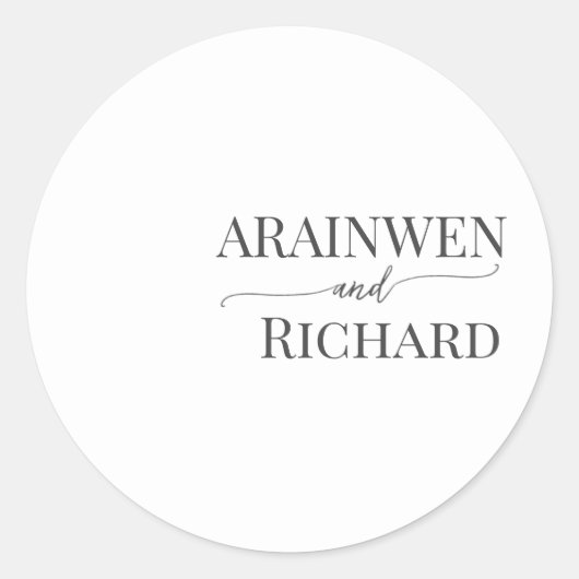 Elegante tekst sjabloon ronde sticker (Voorkant)