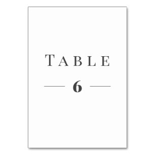 Elegante tekst tabel nummer sjabloon kaart