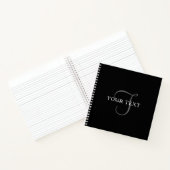 Elegante tekst | Zwart Wit & Grijs Notitieboek (Binnen)