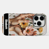 Elegante telefoonhoes met bloemenhanden Case-Mate iPhone case (Achterkant (horizontaal))