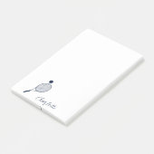 Elegante tennisspeler Monogram Gepersonaliseerd Sc Post-it® Notes (Schuin)