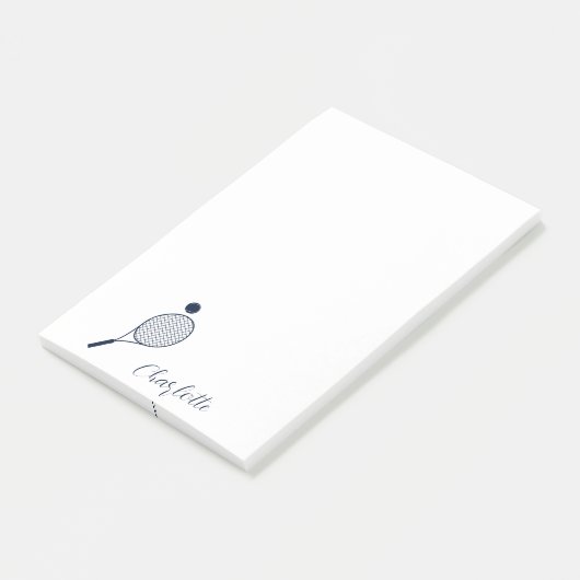 Elegante tennisspeler Monogram Gepersonaliseerd Sc Post-it® Notes (Schuin)