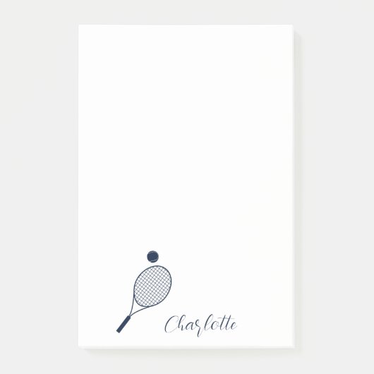 Elegante tennisspeler Monogram Gepersonaliseerd Sc Post-it® Notes (Voorkant)