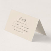 Elegante Tent Fold Modern Script Visitekaartje (Achterkant)