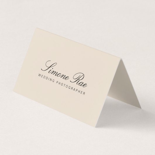 Elegante Tent Fold Modern Script Visitekaartje (Voorkant)