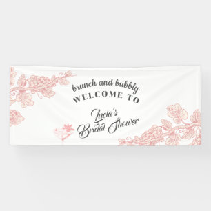 Elegante Tequila Roze Bruiloft Feestelijke Welkom Spandoek