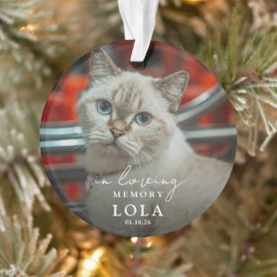 Elegante 'Ter nagedachtenis aan' kat gedenkfoto Ornament