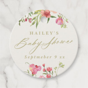 Elegante tere bloemrijke lente trouw baby shower bedankjes labels