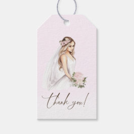 Elegante tere roze bruid wordende bruidsfeest cadeaulabel