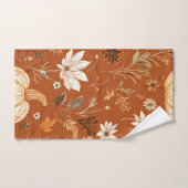 Elegante Terra Cota Pompoen Herfst Bloemenpatroon Bad Handdoek (Handdoek)
