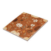 Elegante Terra Cota Pompoen Herfst Bloemenpatroon Tegeltje (Zijkant)