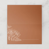 Elegante Terra Cotta Eenvoudige bloemenbruiloft Plaatskaartje (Buitenkant ongevouwen)