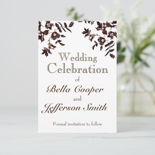 Elegante Terra Cotta Sepia Water Rozen - Save The Date (Staand voorkant)