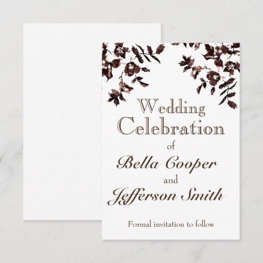 Elegante Terra Cotta Sepia Water  Rozen - Save The Date (Voorkant / Achterkant)