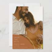 Elegante terracotta 2 foto bruiloft Save the date (Voorkant)