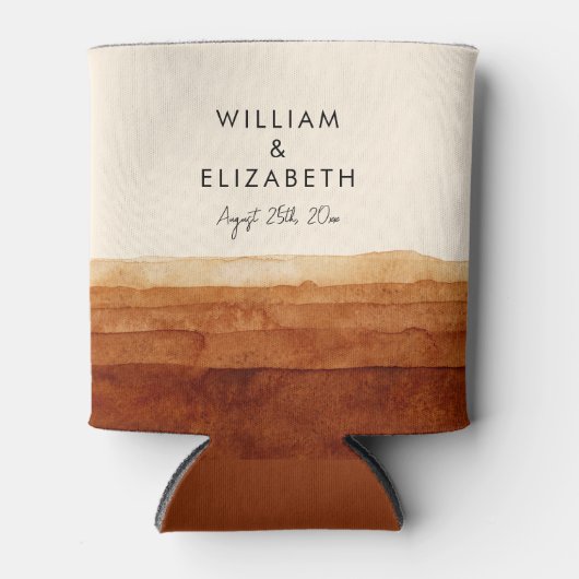 Elegante Terracotta Abstracte woestijn gepersonali Blikjeskoeler (Voorkant)