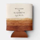 Elegante Terracotta Abstracte woestijn gepersonali Blikjeskoeler (Achterkant)