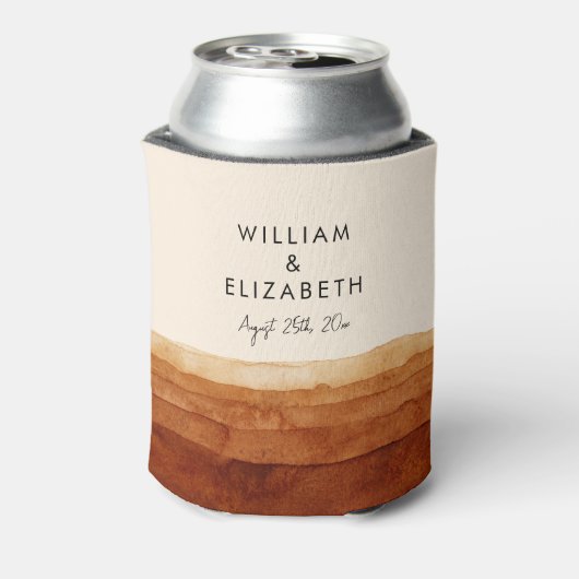 Elegante Terracotta Abstracte woestijn gepersonali Blikjeskoeler (Blikje Achterkant)