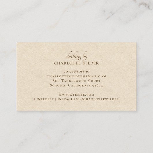 Elegante Terracotta Abstracte woestijn Visitekaartje (Achterkant)