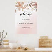 Elegante terracotta aquarel bloem handgeschilderd poster (Keuken)