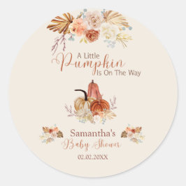 Elegante Terracotta Baby Shower Sticker voor de He