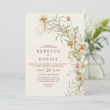 Elegante Terracotta & Beige Boho Bloemen Bruiloft