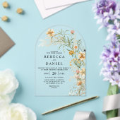 Elegante Terracotta & Beige Boho Floral Wedding Acryl Uitnodigingen (Insitu (Huwelijk))