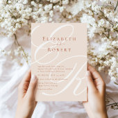 Elegante Terracotta & Beige Monogram Huwelijk Kaart