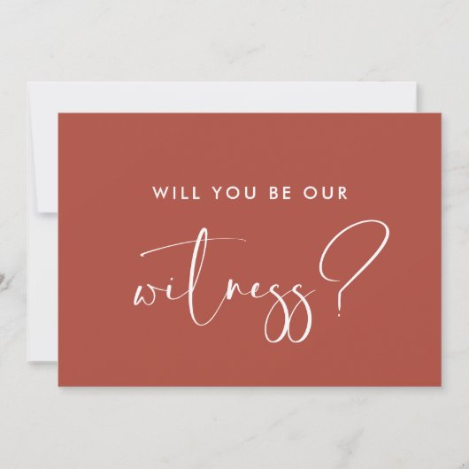 Elegante Terracotta Bent u onze getuige kaart? Kaart (Voorkant)