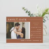 Elegante terracotta Bewaar de datum Kalender QR Co Kaart (Staand voorkant)