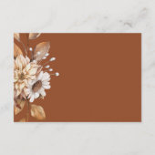 Elegante Terracotta Bloem Boho QR Code Huwelijk Informatiekaartje (Achterkant)