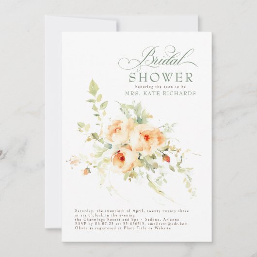 Elegante terracotta bloemen Boho Vrijgezellenfeest Kaart (Voorkant)