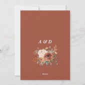 Elegante Terracotta Bloemen Bruiloft Save the Date Feestdagenkaart (Achterkant)