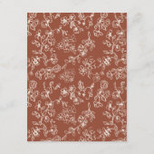 Elegante Terracotta Bloemen Huwelijk Informatiekaartje (Achterkant)