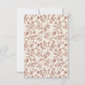 Elegante Terracotta  Bloemen Huwelijk Kaart (Achterkant)