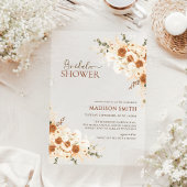 Elegante Terracotta Bloemen QR Code Vrijgezellenfe Acryl Uitnodigingen