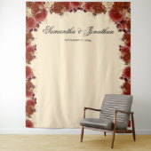 Elegante Terracotta Bloemen Trouw Achtergrond Wandkleed (In situ)