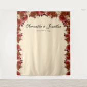 Elegante Terracotta Bloemen Trouw Achtergrond Wandkleed (Voorkant)