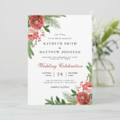 Elegante terracotta bloemendennen bough bruiloft f kaart (Staand voorkant)