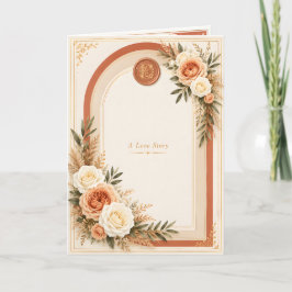 Elegante Terracotta Bloemige Een Liefdesverhaal Br Kaart