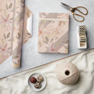 Elegante Terracotta Blush Watercolor Bloemen Cadeaupapier
