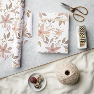 Elegante Terracotta Blush Watercolor Bloemen Cadeaupapier